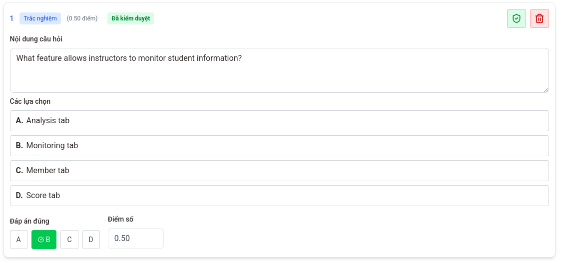 Ví dụ câu hỏi đã được kiểm duyệt