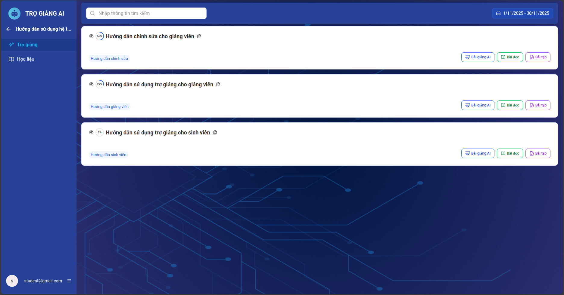 Danh sách trợ giảng